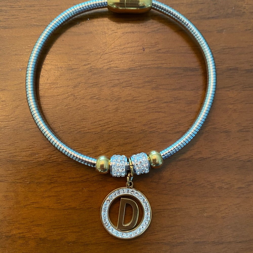 Stainless Steel Initial D Bracelet